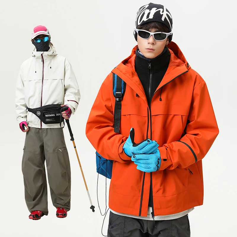 سترة جبلية خارجية قابلة للفصل 3 في 1 للجنسين مع بطانة من الصوف، طراز جديد للتخييم في الخريف/الشتاء، مقاومة للماء للمشي لمسافات طويلة