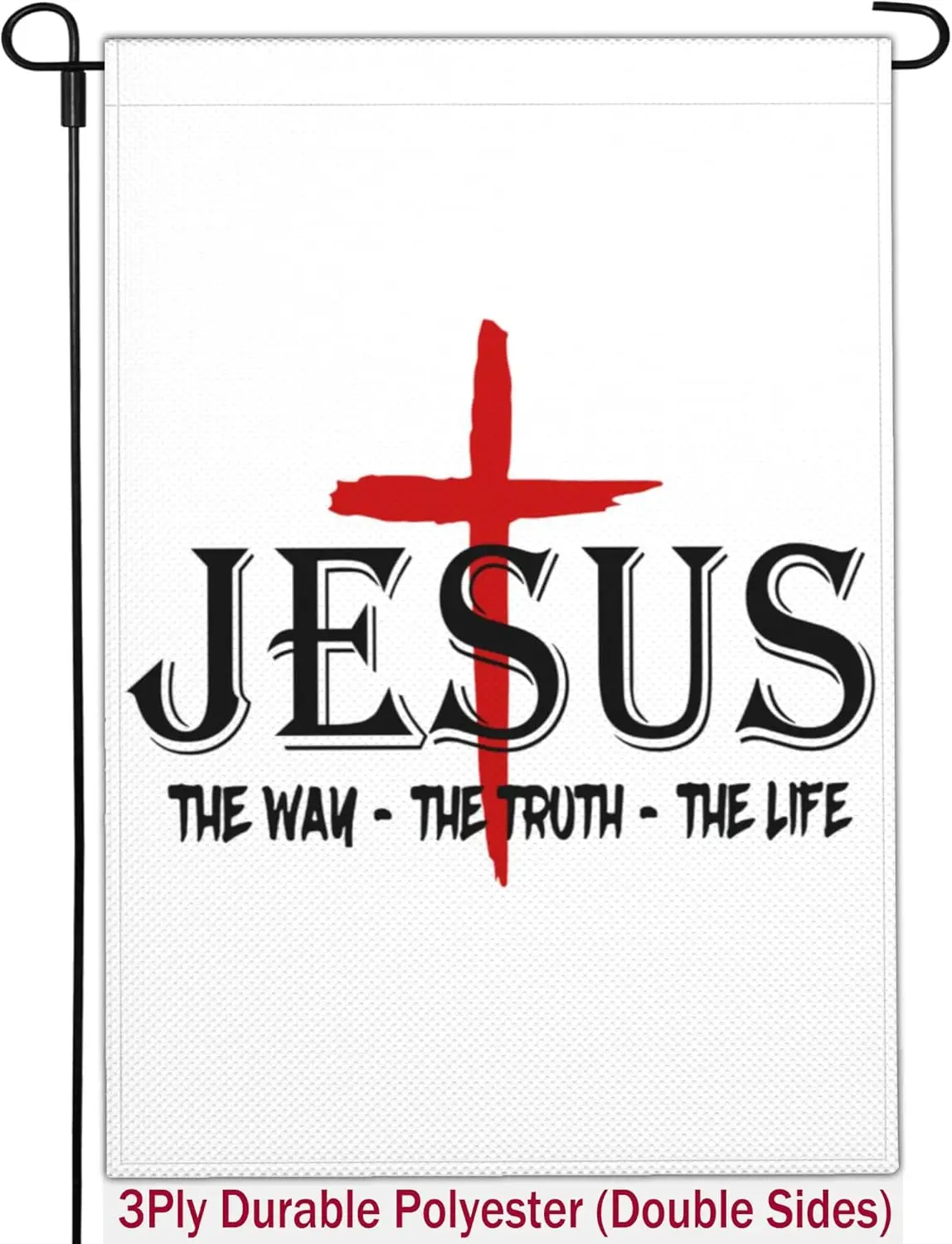 Jesus The Way Truth Life Flag Christian Jesus American Garden Flags for Outside 12x18 Double Sided Faith Over Fear Jesus Flag Ou