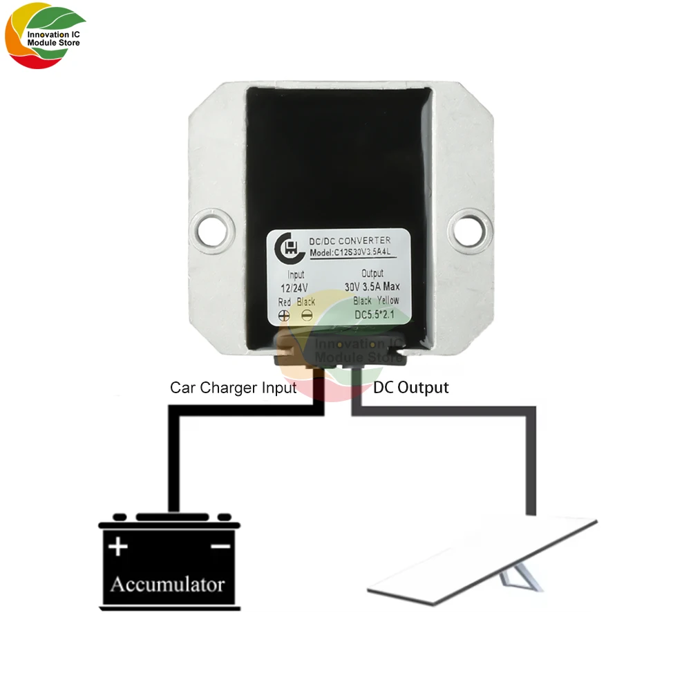 DC12V/24V to 30V 3.5A Mini DC Step-Up Converter with Cigarette Lighter Plug for RVs Boost Module
