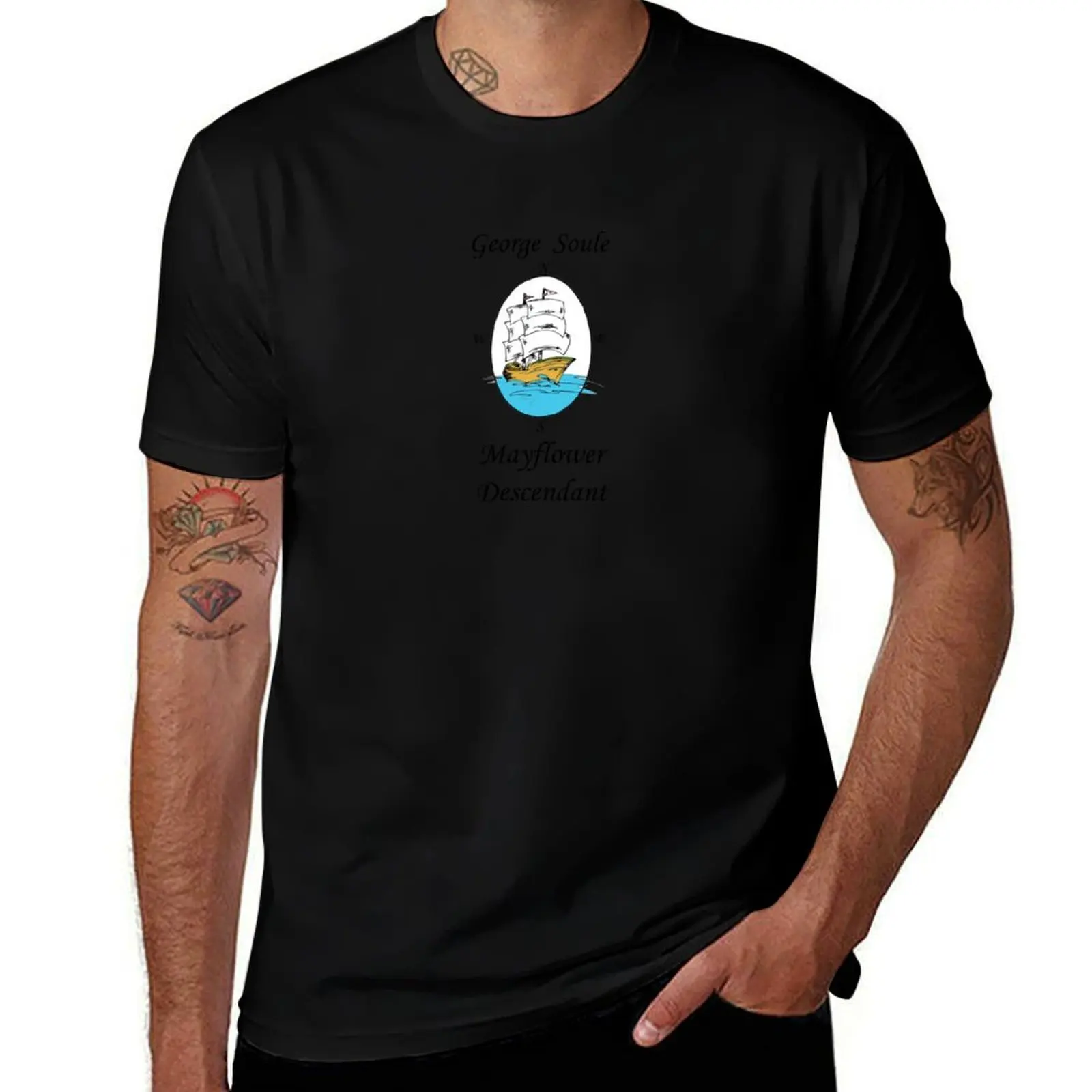George Soule, Mayflower Descendant T-Shirt Simple Casual Short Sleeve Tee T-Shirt
