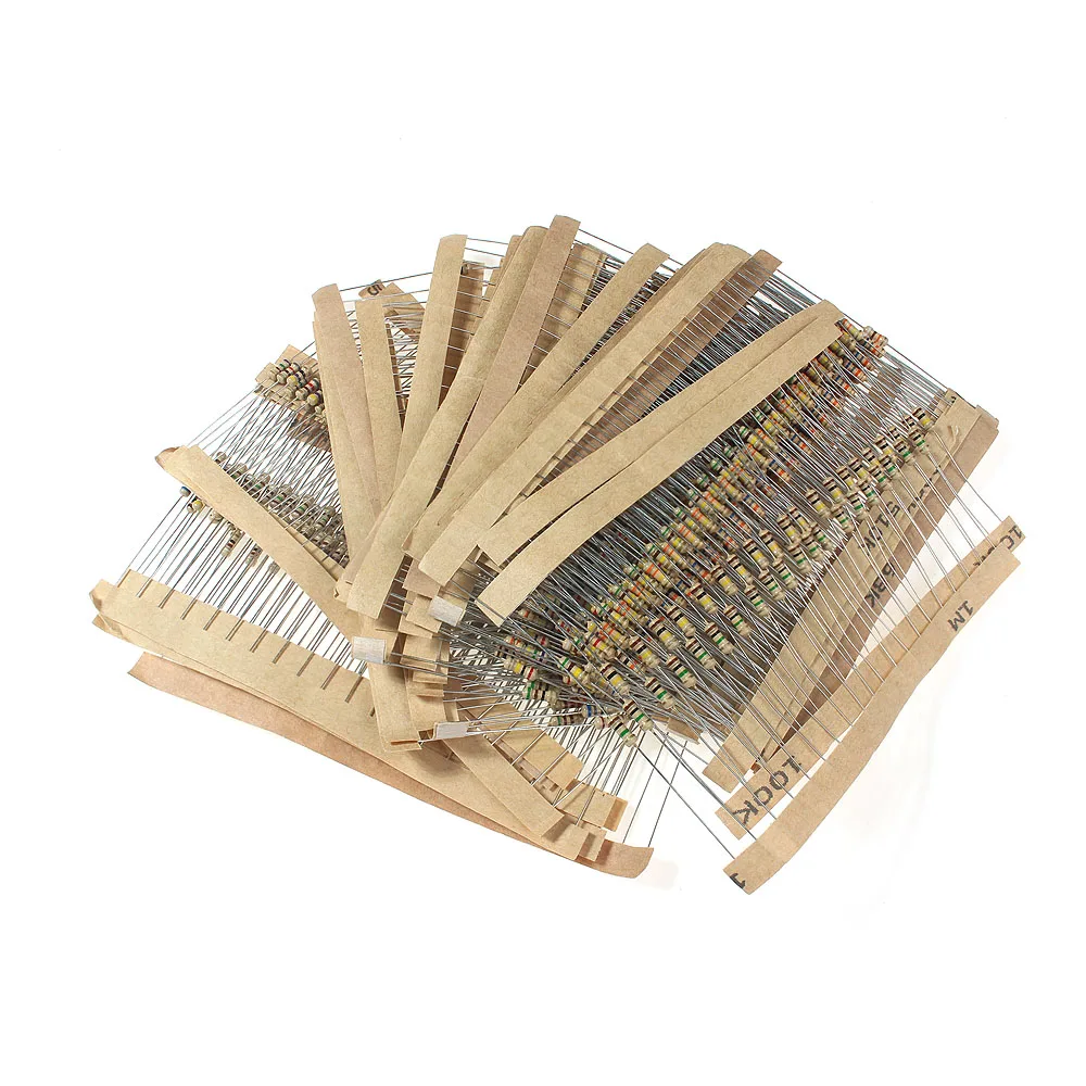 860PCS 43 Values 1/4W Carbon Film Resistor 1 ohm~1M Resistance Set Assortment Diy Electronic 5% Set of Resistor 10 ohm 100 ohm