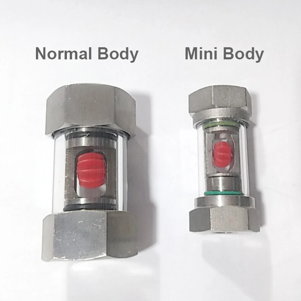 

1/4" 3/8" 1/2" 3/4" 1" BSPT Female In-Line SS304 Stainless Window Sight Flow Indicator With Impeller Hydraulic Oil Water