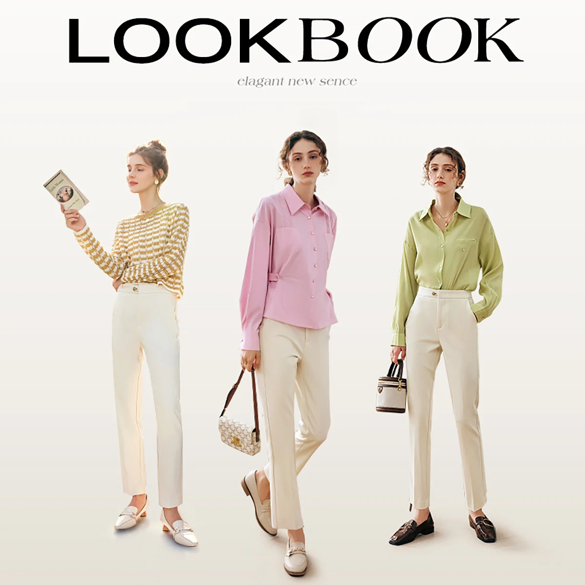 OLrain French Apricot Dress Pants Women's Autumn Winter 2025 High Waist Straight-leg Suit Pants Solid Ladies Trousers O23CK69016