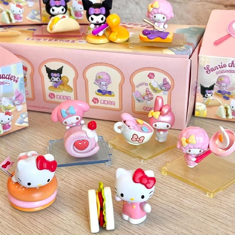 Hot Selling Sanrio Blind Box Female Star Breakfast Series Micro Hello Kitty Melody Kuromi Piano Decoration Great Holiday Gifts