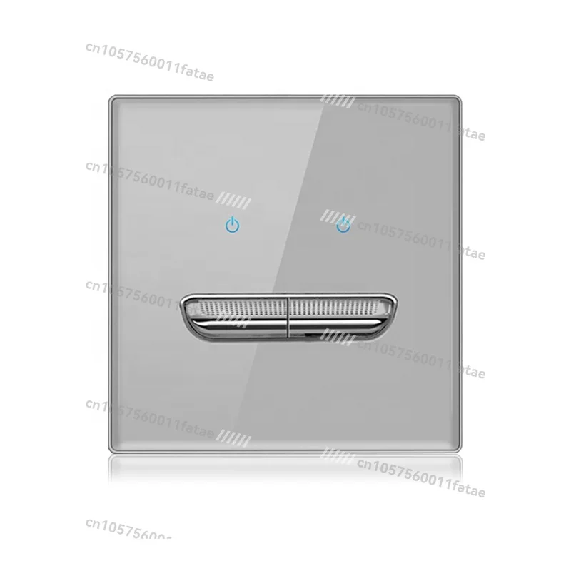 مفتاح إضاءة جداري من الزجاج المقسى، مجموعة كهربائية عامة 1/2/3/4/مع مفتاح تبديل مؤشر LED، لوحة أزرار من النوع 86 1/2 #2