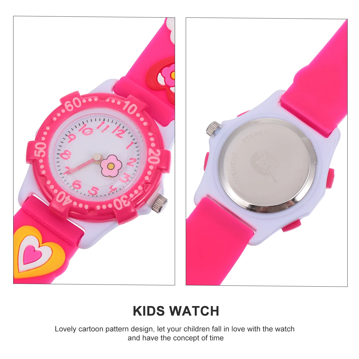 Fashionable Children Cartoon Watch Kids Wristwatch With Lovely Flower Pattern Waterproof Adjustable Strap Daily Use For Kids