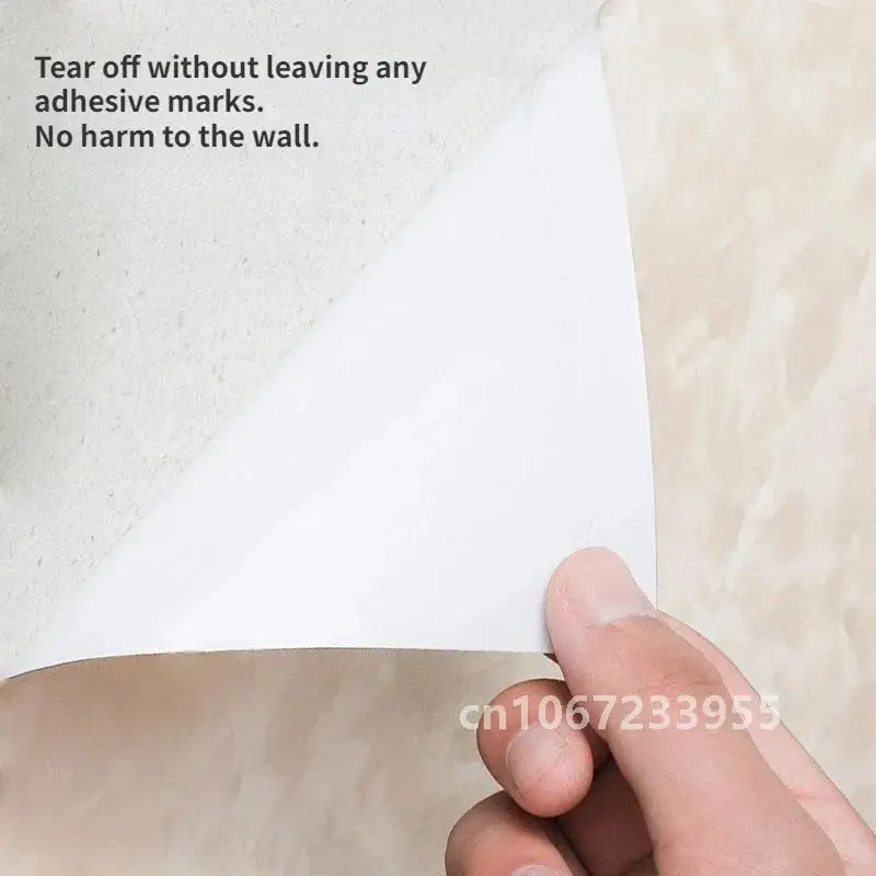 Modern Style Wall Stickers Bathroom Adhesive Wallpaper Roll with 10 Meters Waterproof Mould-Proof Extra Thick Toilet Renovation