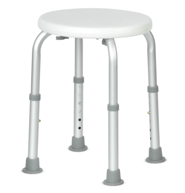 

Aluminum Alloy Elderly Pregnant Women Round Height Adjustable Bathroom Stool Waterproof Non-slip Personal Care Shower Chair