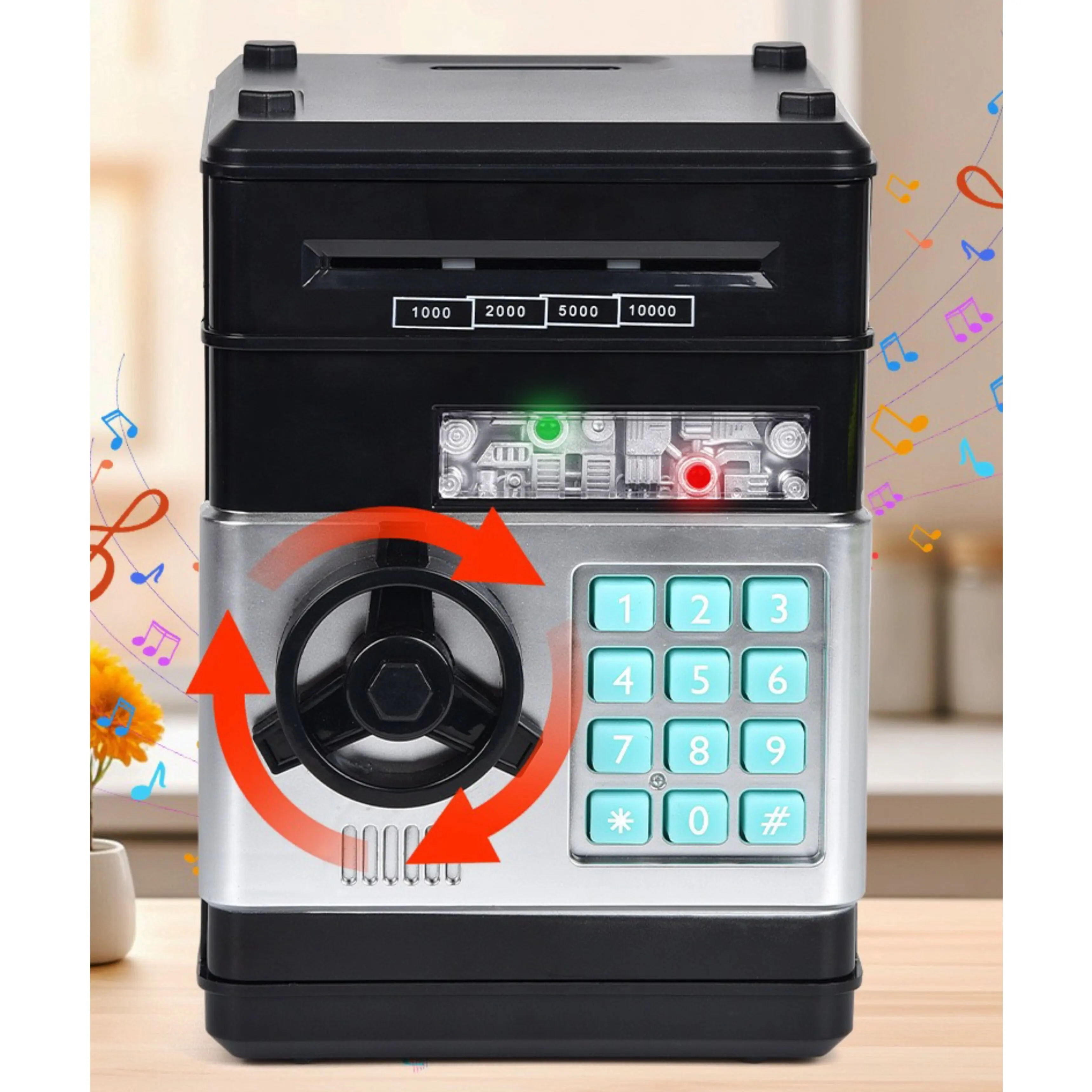 ATM 돼지 저금통 금전 등록기 어린이 미니 금고 동전 교환 소년 소녀 장난감 어린이 돈 절약 기간 놀이 돈