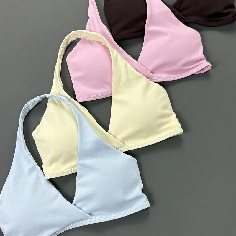 2 Piece Origin Training Shorts Set Women Yoga Halter Bra Gym Running Shorts Quick Dry Breathable Pilates Yoga Fitness Suit image 5