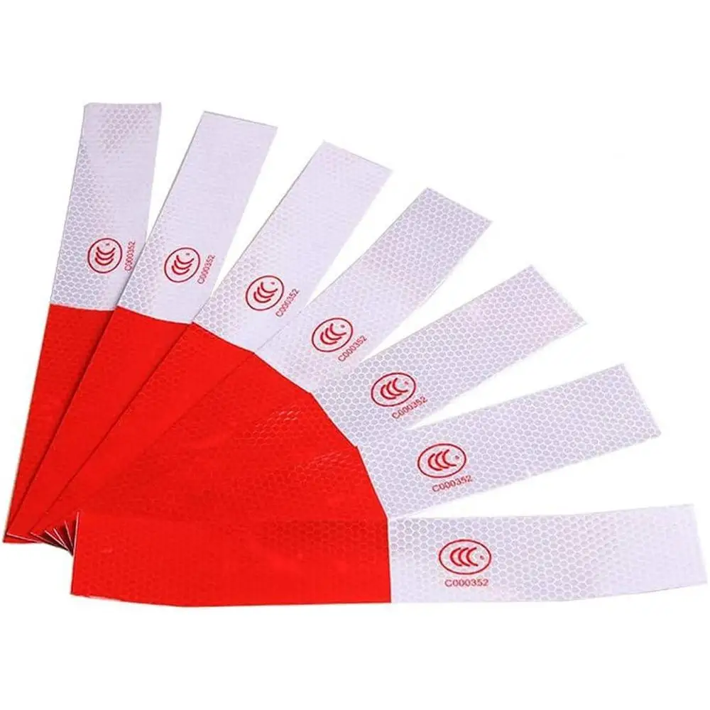 Reflective Car Safety License Plate Stickers PET Red and White Suitable For most cars SUVs trucks Car Accessories