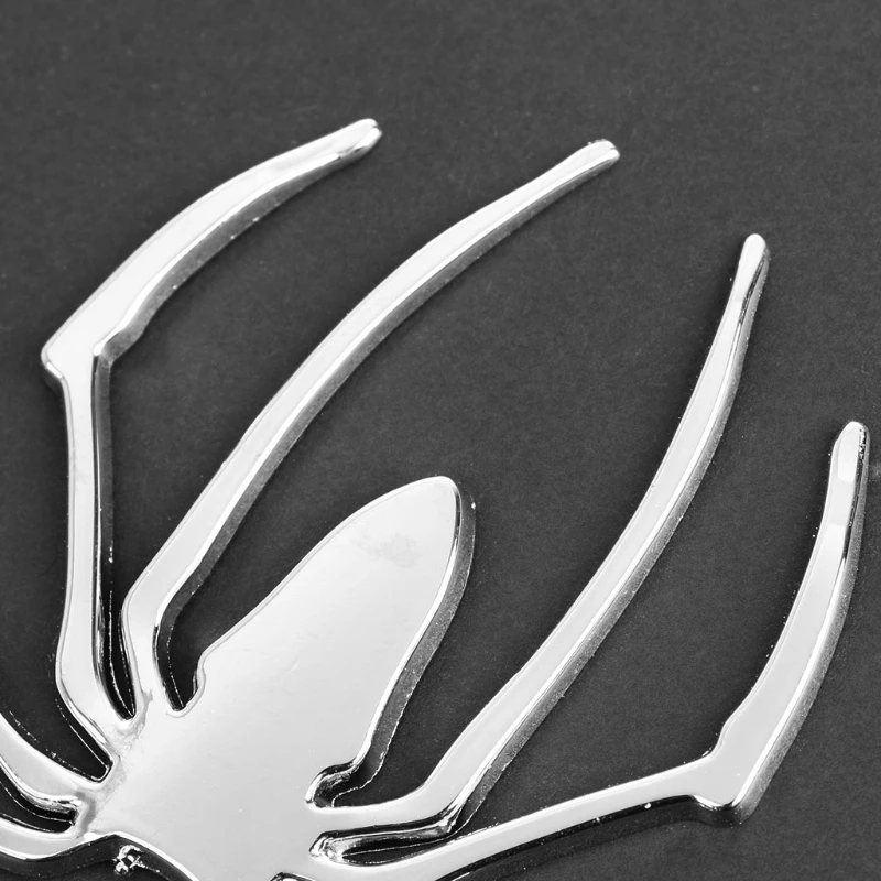 QM 3D Car Sticker HOT Universal Metal Spider Emblem Chrome Motor Decal Ornament