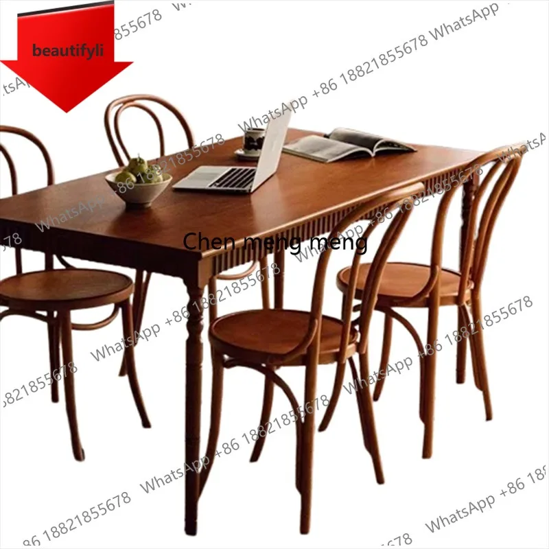 

American Retro Dining Table Nordic Rectangular Cafe Dining Table Office Desk Writing Desk Home Furniture Tavolo Pranzo