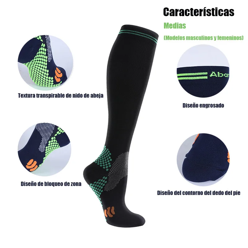 1/3 Pairs 20-30 Mmhg Dropship Compression Socks Varicose Veins Men Women Socks For Running Cycling,Football Soccer Stockings