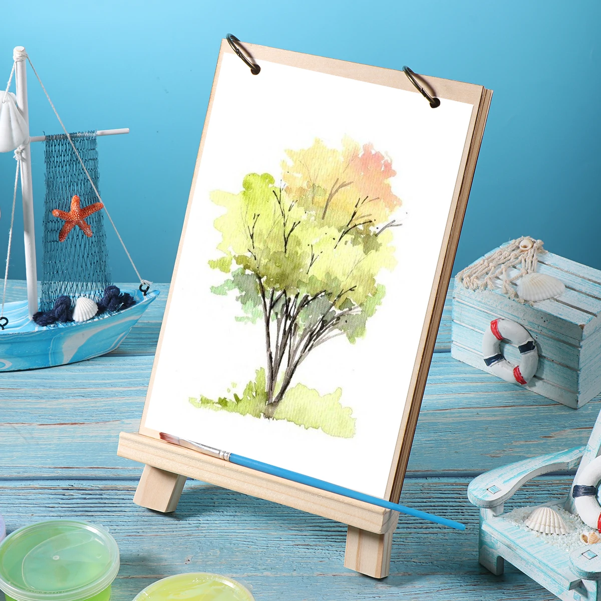 

1pc Small Tabletop Easel For Kids Art Painting Frame Stand Calendar Tabletop Wood Display Bracket 15X20Cm