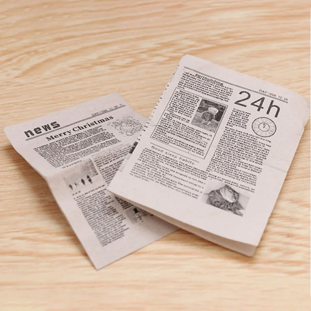 Pretend Play  Simulation Books Magazines Retro Newspaper Set Newspaper Model Simulation Furniture  Dollhouse