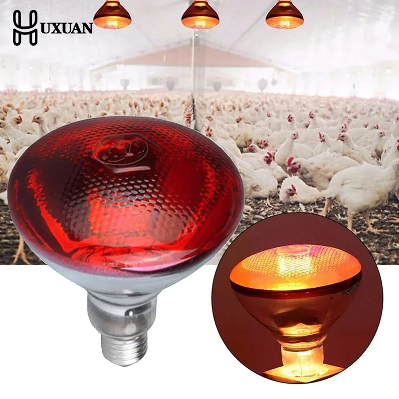 

220V Infrared Heating Bulb Lamp 275W for Amphibians Reptiles Poultry Pets Livestock E27 Chicken Duck Farm Supplies