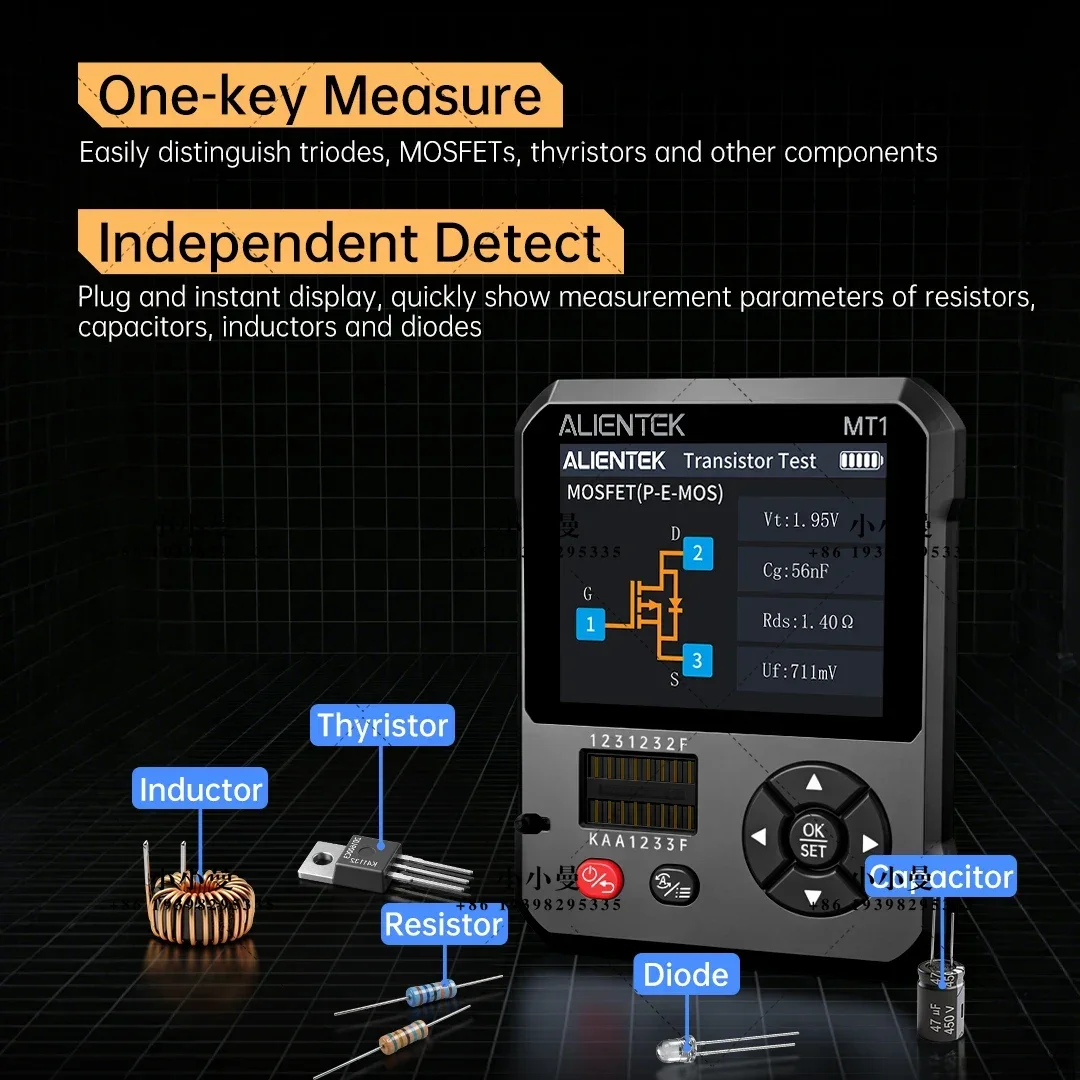 ALIENTEK MT1 Transistor Tester LCR ESR Meter Diode Triode Capacitance Resistance Meter IR Multifunction Tester Multimeter