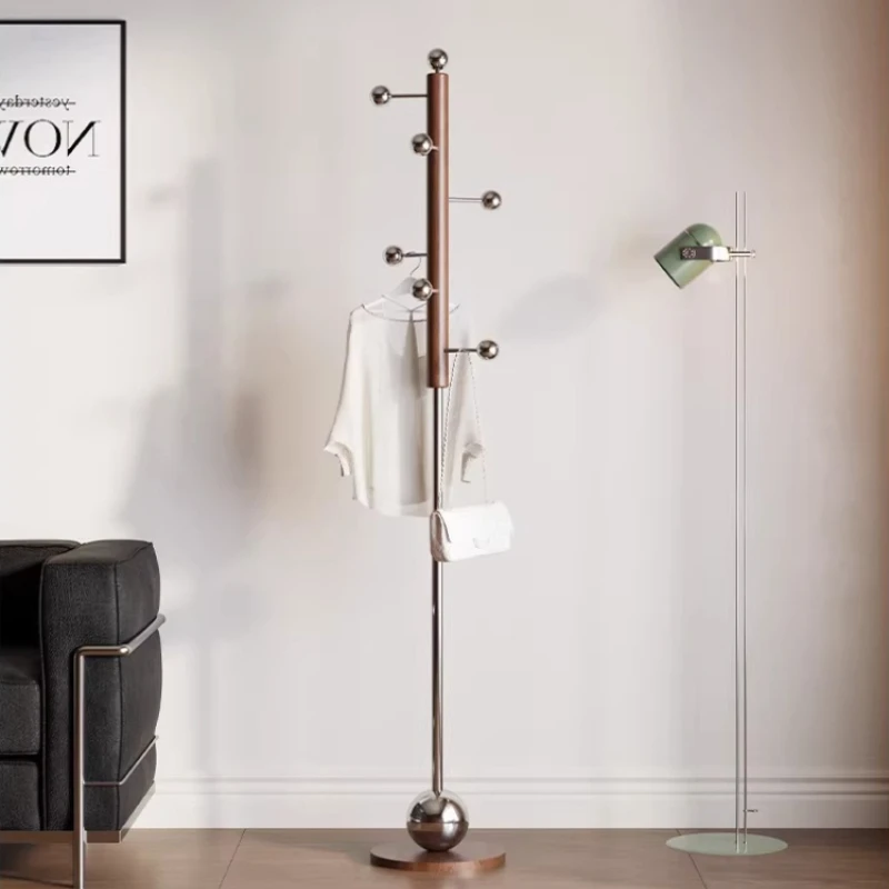 

Nordic Style Floor Coat Rack Stainless Steel Clothes Stand Minimalist Bedroom Hanger Entryway Hall Single Rod Garment Rack