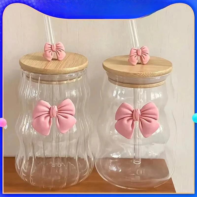 

500ml Glass Tumbler with Straw Mason Jar Clear Juice Coffee Milk Cup with Bamboo Lid Drinkware Glass Cup Coffee Mug