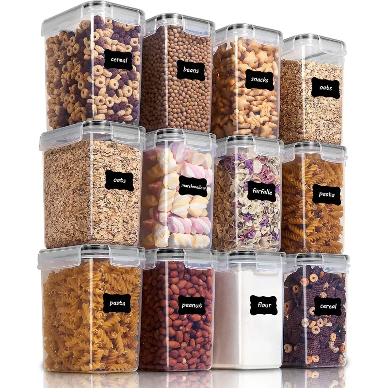 

Airtight Food Storage Containers 12 Pieces 1.5qt / 1.6L- Plastic Kitchen Pantry Storage Containers