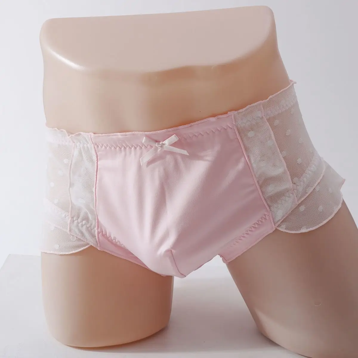 Man's Lace Bowtie Mesh Sexy Briefs Convex Pouch Underpants Live Show Dance DJ Club Private Party FKK BF Gift Panties Harajuku