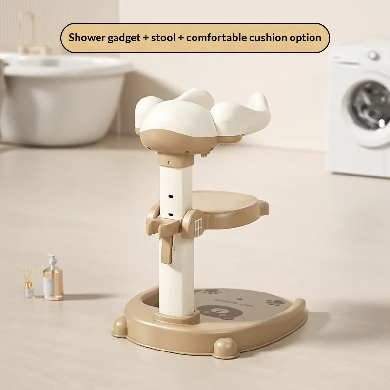 Upgraded Non-Slip Baby Bath Stand Anti-Tip Free-Standing Baby Standing Shower Stand Safe Multifunctional Infant Bath Support