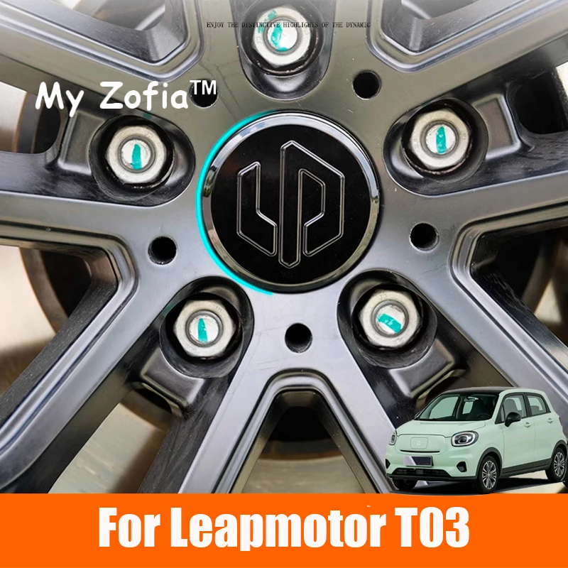 For Leapmotor T03 2024 2025 2026 Car Wheels Cap Hub Center HubCaps Emblem Dust-proof Cover Hubcaps stickers Accessories