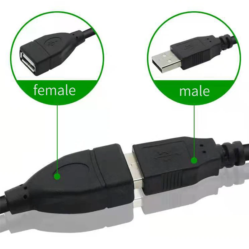 Extension Cable USB 2.0 Male To Female Computer Data Transmission Cable Mouse Keyboard Projector Long Cable 0.5m 1m 1.5m 3m 5m