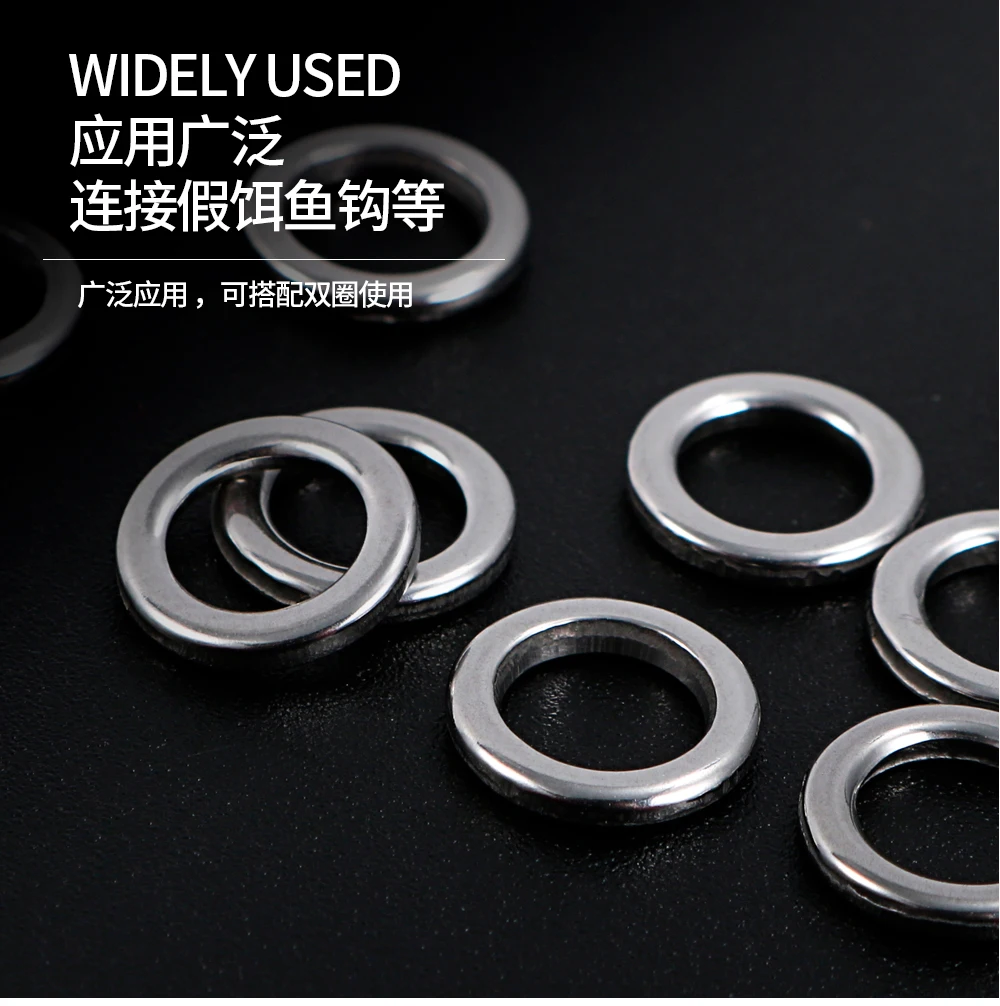 JIGGING PRO Angelring Solid Ring 1 # -7 # 10/15 Stück Angelköder-Verbinder aus Edelstahl, professionelles Angelzubehör – Detail 5