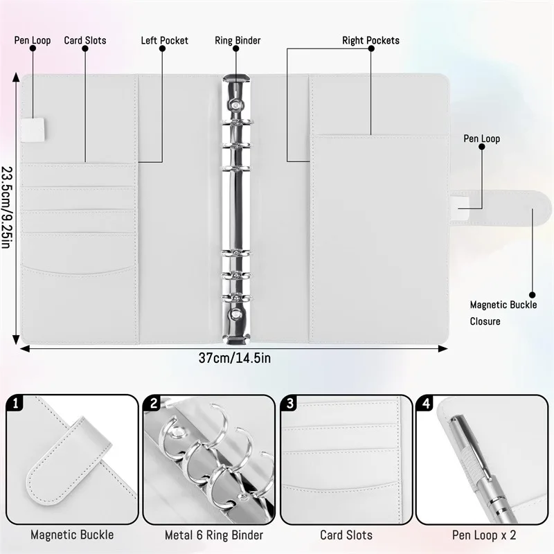 A5 دفتر Photocard الموثق 25 قطعة صفحة (4 شبكات) بولي Leather الجلود فضفاضة ورقة المنظم صور الموثق كتاب Kpop ألبومات الصور بطاقات المعبود #6