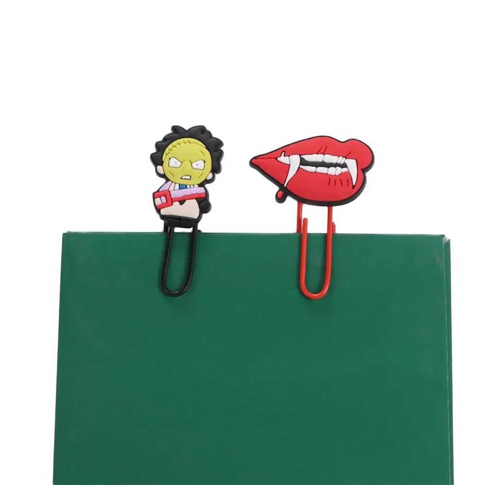 Irregular PVC Bookmarks Disgust Style Horror Paper Clip Wacky Clown Cartoon Wacky Clown Page Holder Shool&Office Supplies