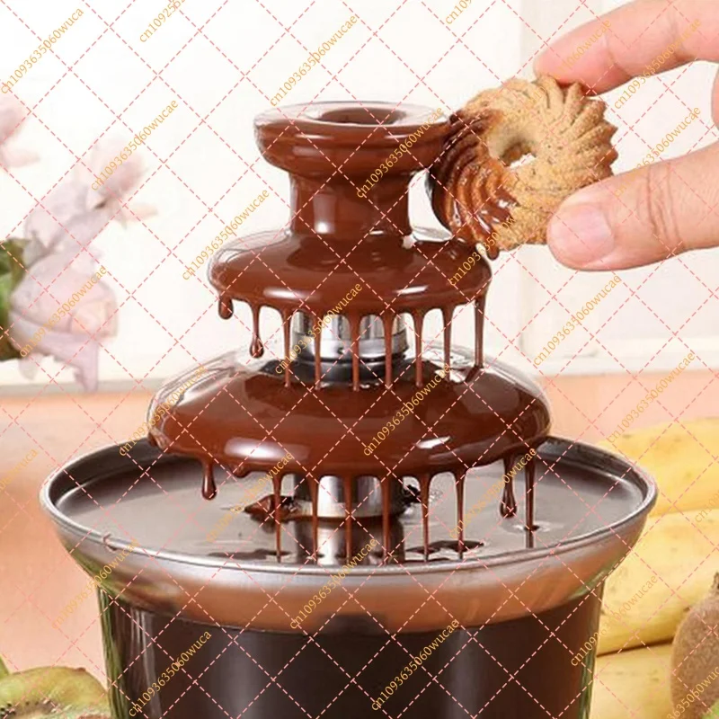 Mini Waterfall Chocolate Fountain & Melting Machine, DIY Dessert Maker for Home Wedding (EU Plug)