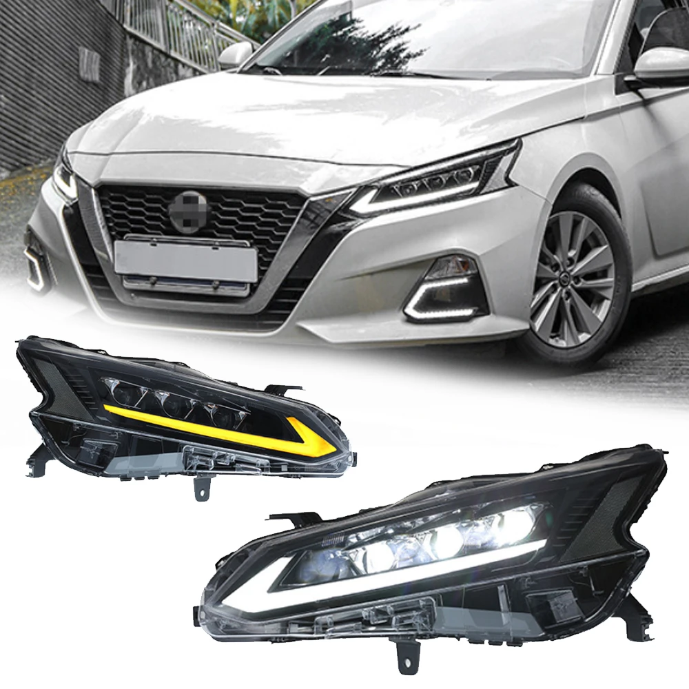 

Поп светодиодные фары для Nissan Altima 19-23, новый стиль, полностью светодиодные DRL, автомобильные фары в сборе, аксессуары для сигнала, модифицированная лампа