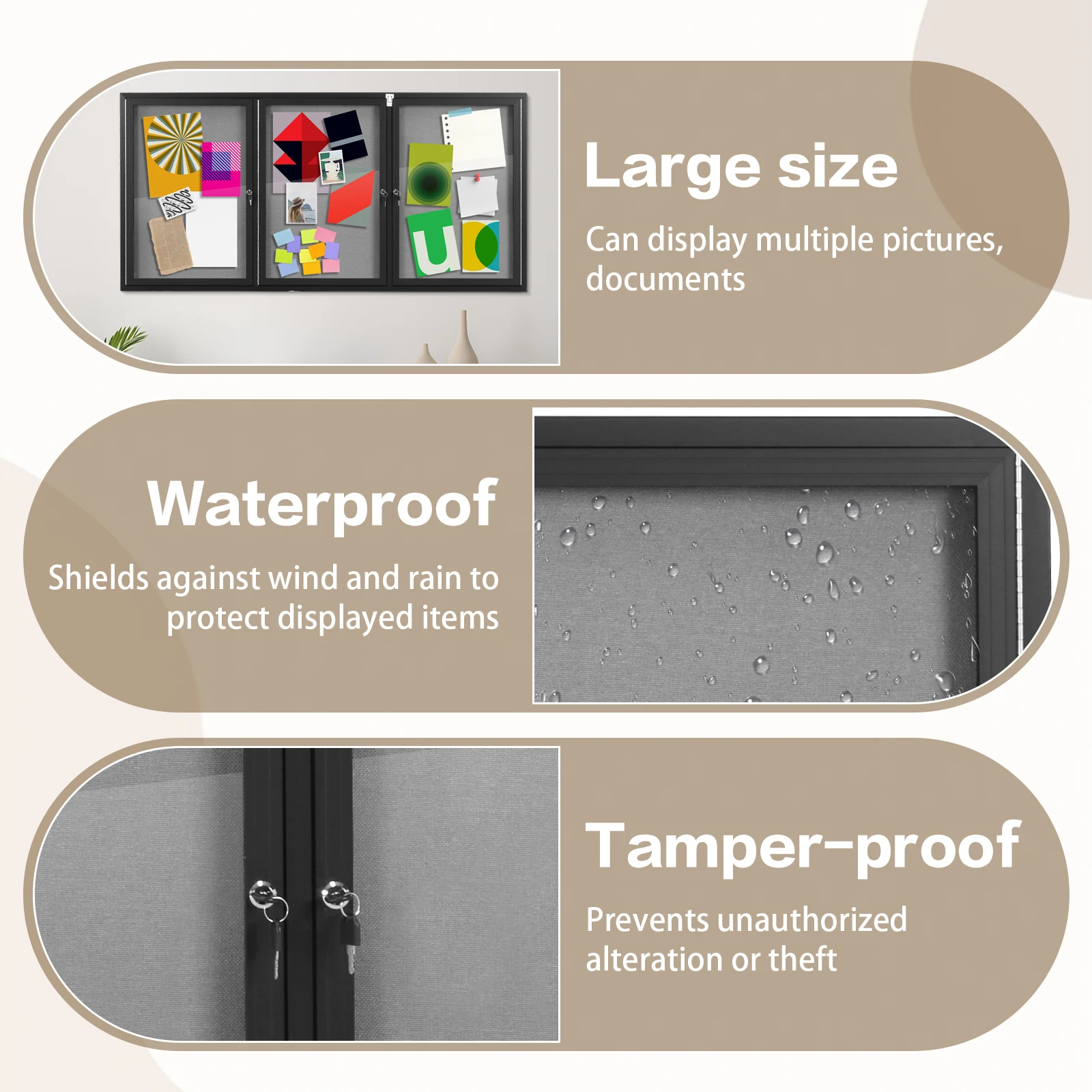 

Запираемая уличная витрина-доска объявлений с алюминиевой рамой и стеклянной дверцей для дома, офиса и общественного использования