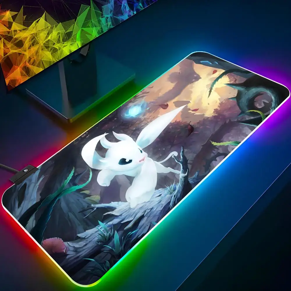 Imagem -06 - Ori e The Blind Forest Gaming Mouse Pad Tapete para Laptop Rgb Mousepad Teclado Retroiluminado Gamer Girl Almofadas de Mesa Xxl Atacado