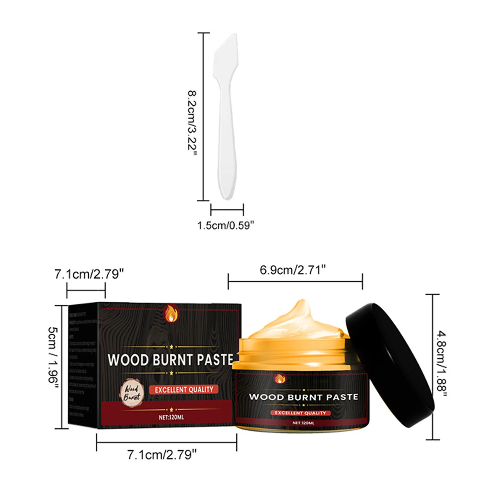 Wood Burning Gel 2pcs Stable Easily Burn Organic Heat Activated Paste for DIY Crafting Home Decor 120ml