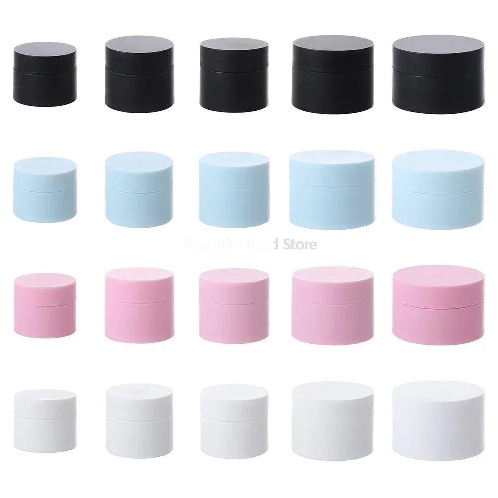 

1PC Round Refillable Bottles Plastic Empty Cosmetic Jar Makeup Container Face Cream Eyeshadow Gel Suncreen Perfume Travel Bottle