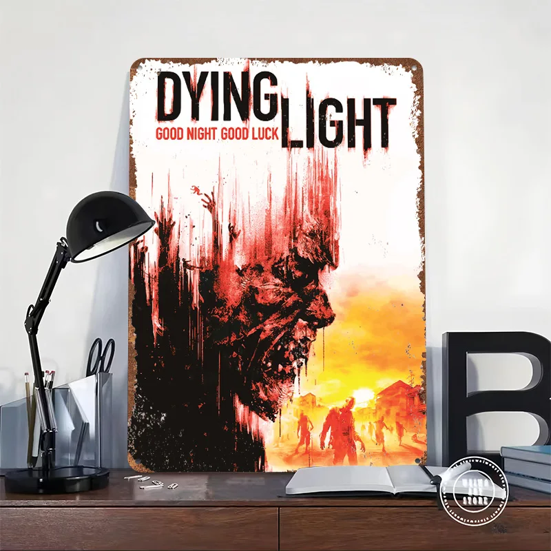 Dying Light Good Night Good Luck Tin Poster Customized Wall Art Retro Vintage Metal Signs for Fans Room Home and Decoration Cozy