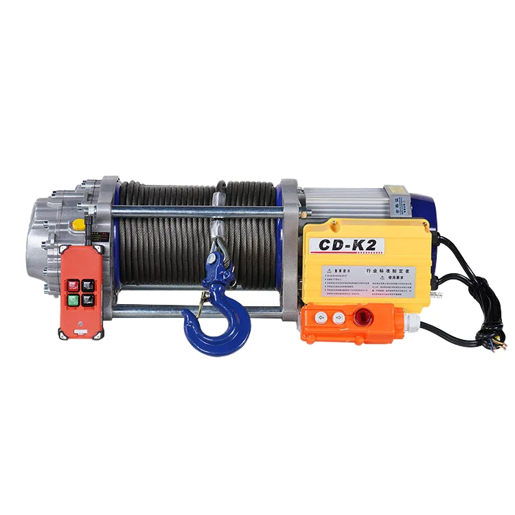 

220v 380v Electric Winch Steel Wire Rope 2000kg Capacity Home Industrial Drum Hoist For Hotels Traction Lifting New Condition