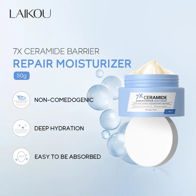 LAIKOU Ceramide Face Cream 50g, Skin Barrier Repair Moisturizing Cream for Dry Skin, Hydrating Nourishing Facial Moisturizer