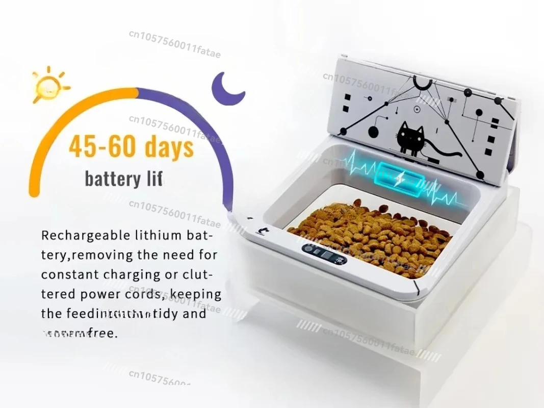 

Smart Automatic Pet Feeder with RFID Sensor, Elevated Base, and 650ml Capacity for Wet & Dry Food