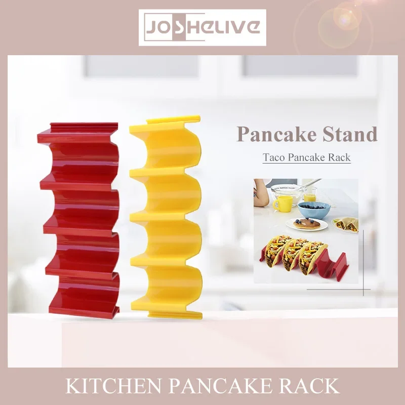 Mexican Tacos Pancake Shelf Holder Tortilla Wave Shape Tray Holder Plastic Colorful Pizza Roll Food Display Holders Kitchen Tool