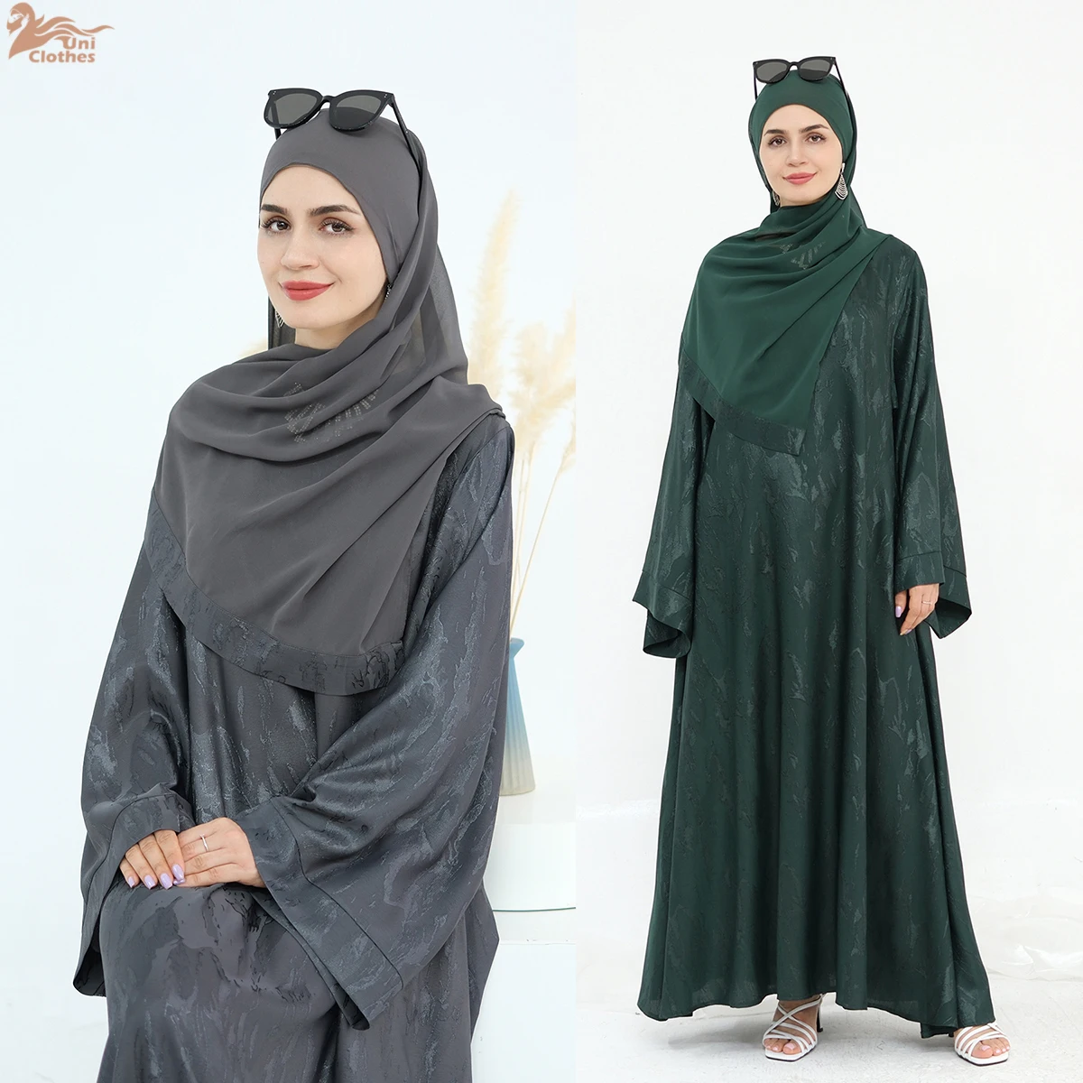 

Abaya 2025 Muslim Long Dress Islamic Clothing Modest Abaya Women Muslim Dress With Belt Pattern Satin Fabric Womens Dresses