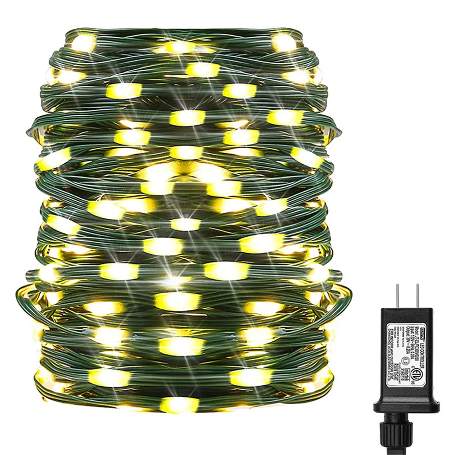 10/20/50/100M LED Leather Wire String Light Outdoor Waterproof Christmas Garland Fairy Lights for Xmas Trees Party Wedding Decor