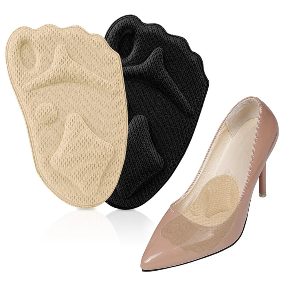 

4 Pairs Sole Pad Stretchy Half Insoles Sweat-absorbent Forefoot Pads Elastic High Heels
