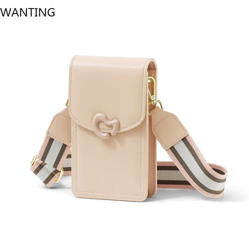 

Fashion Women Wallet New PU Leather Girl's Crossbody Purse Mobile Phone Credit Card Coin Storage Pouch Minimalist Shoulder Bag