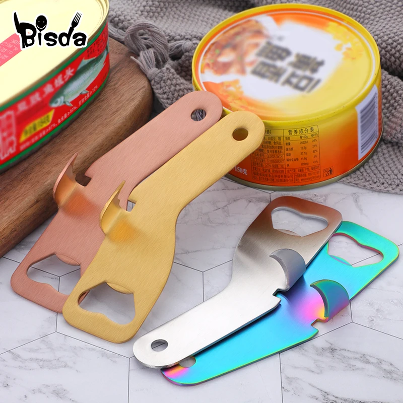 1Pc Beer Bottle Opener Stainless Steel Multi-function Kitchen Can Opener Soda Cap Wine Kitchen Accessories Restaurant Tools