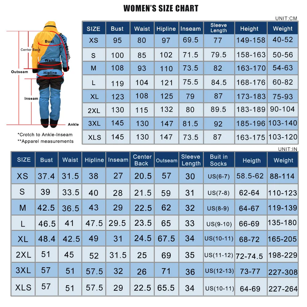 Women's Drysuit for Kayaking Canoeing Paddling Surfing Fishing,Detachable Hood,Latex Seals ,Double Tunnel ,Drop Seat Zipper Dry