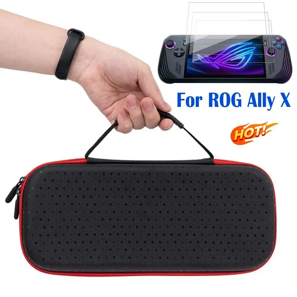 ل ASUS ROG Ally X 2024 حقيبة حمل صلبة حقيبة يد للتخزين إيفا الغطاء الواقي وحدة تحكم ألعاب محمولة واقي للشاشة